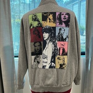 Official Taylor Swift The Eras Tour grey quarter-zip sweatshirt |Size Large